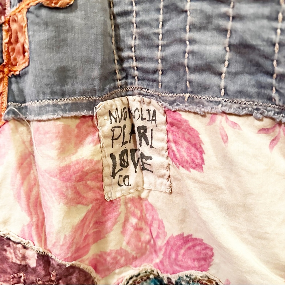 Magnolia Pearl Floral Patchwork Siyah Double Breasted Coat Jacket Abilene - Picture 12 of 14